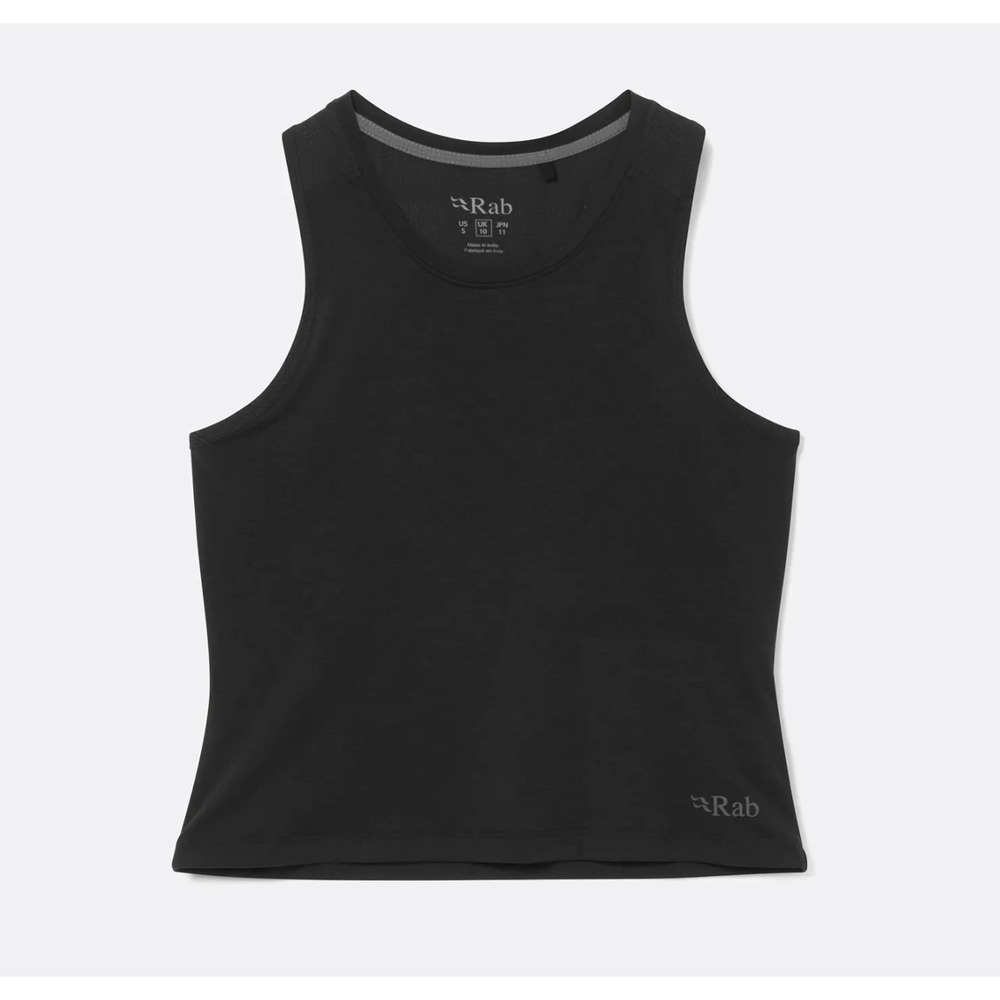Rab Rivelin Racerback Tank Top Black Built-in Shelf Bra Hiking Gorpcore Womens M